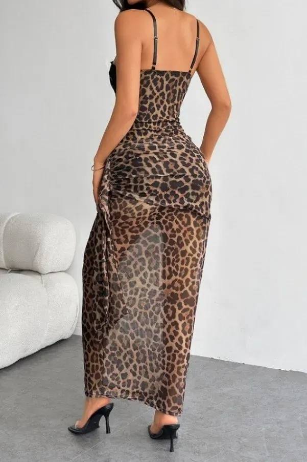 Maxi dress in 2 colors, leopard and black - Image 7