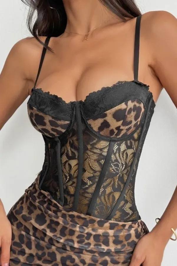 Maxi dress in 2 colors, leopard and black - Image 4