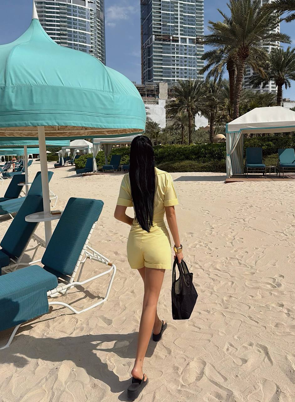 Yellow set beach coverup