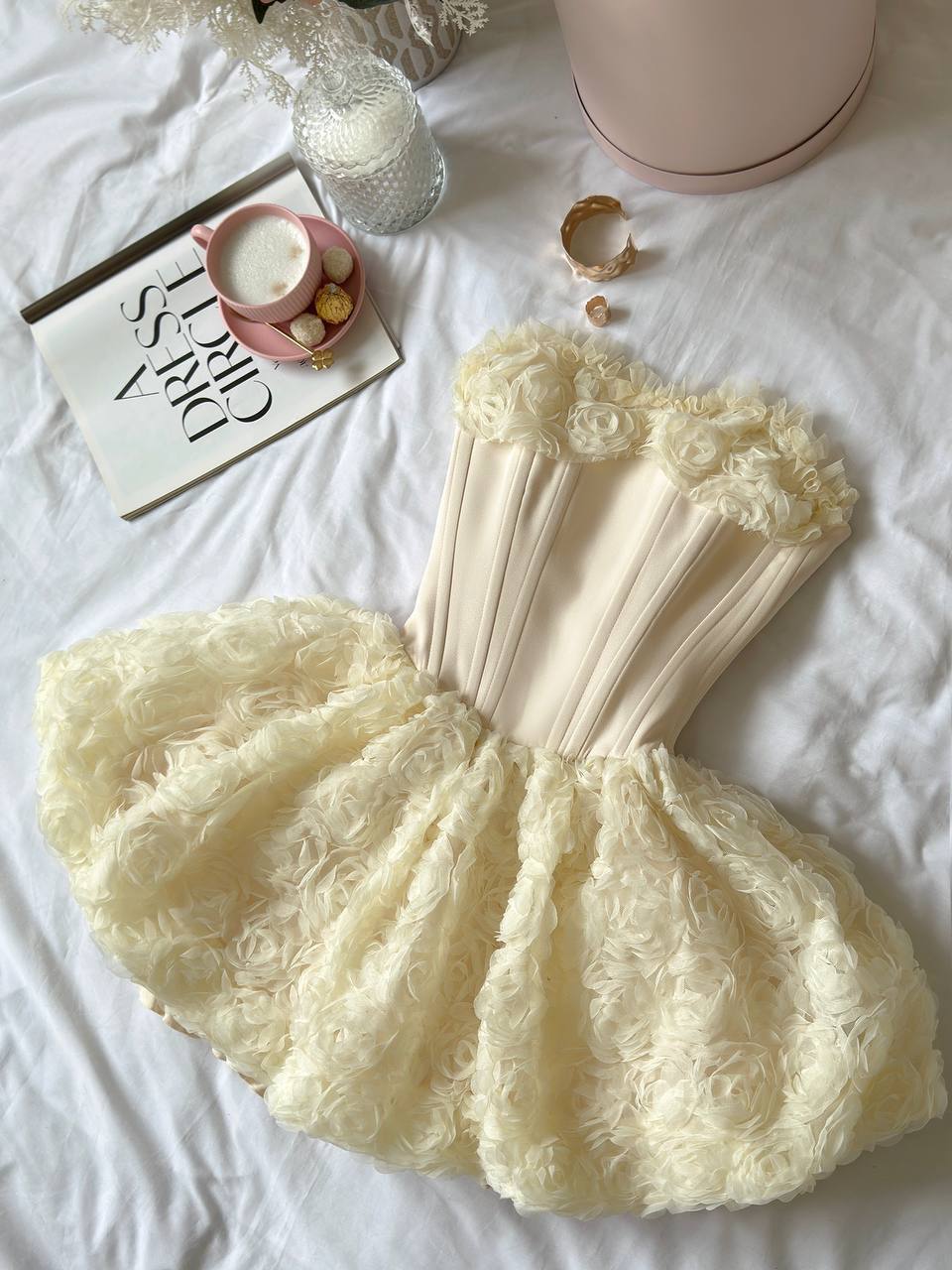 Yellow short flower dress - Image 2