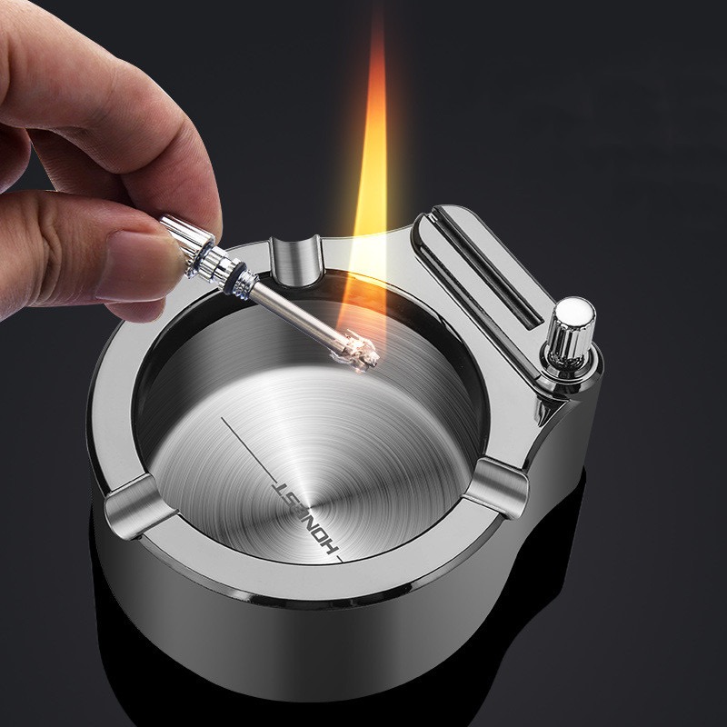 Ashtray with match lighter